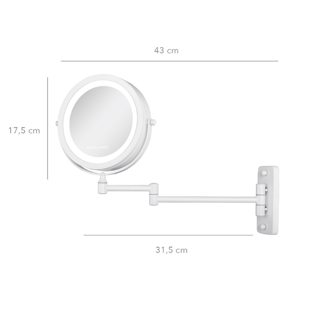Væghængt makeup - spejl - Hvid