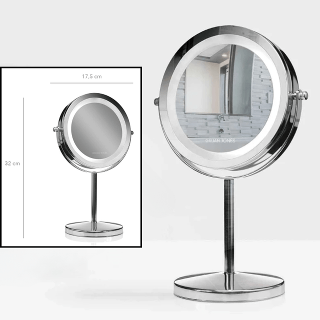 Makeup - spejl med lys - 1x/10x forstørrelse