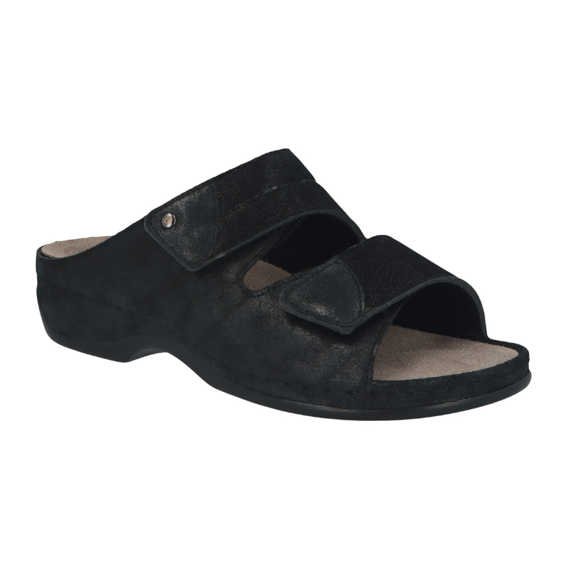 Berkemann damesandal - Sort ruskind