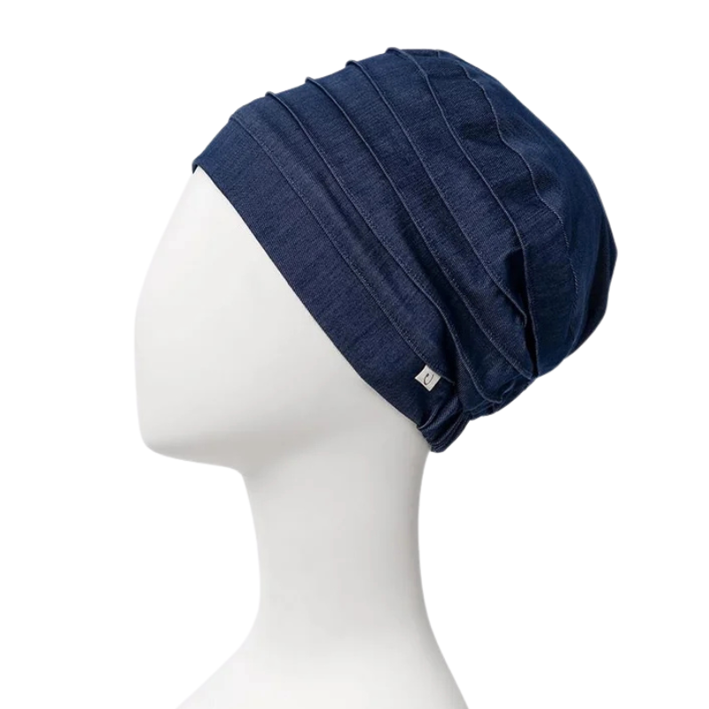 Turban de yoga - Denim bleu foncé