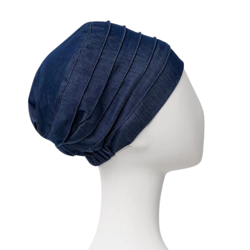 Turban de yoga - Denim bleu foncé