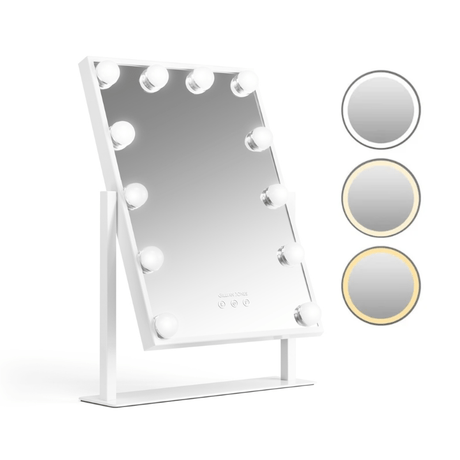 Makeup - spejl med tonet lys - Hvid