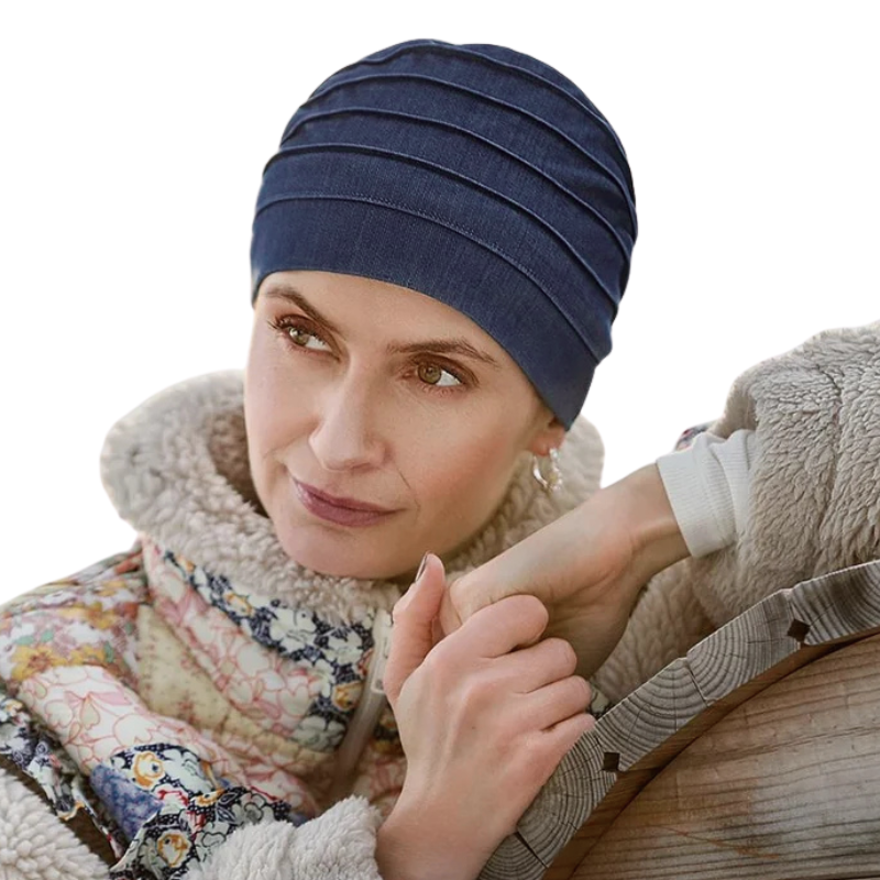 Turban de yoga - Denim bleu foncé