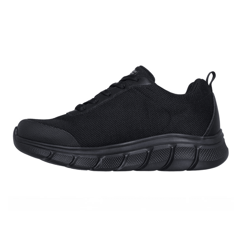 Sneaker homme Skechers noire classique avec lacets et semelle robuste, vue de côté