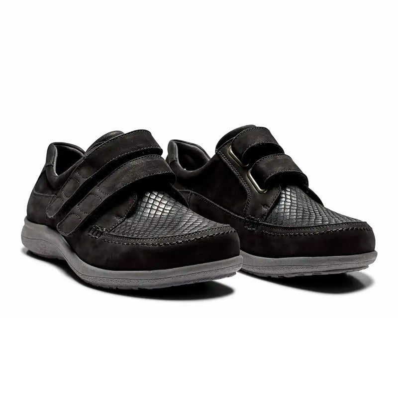 New Feet damesko med velcroluk - Sort - Seniorshop