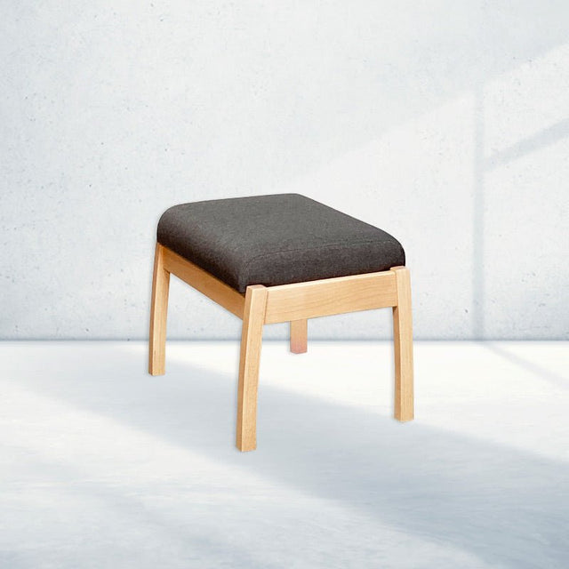 Farstrup 5699 skammel, Lysnet bøg/Medley dark grey - Seniorshop