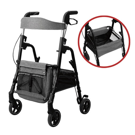 W4 rollator / indkøbsvogn - Grøn - Seniorshop