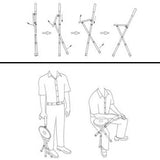 Walking Stick with Seat and 3 Adjustable Legs