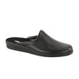 Pantoufle Rohde noire en cuir pour homme, vue en diagonale de face avec talon ouvert