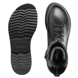 Botte avec 2 fermetures éclair, 110-Cuir lisse, noir