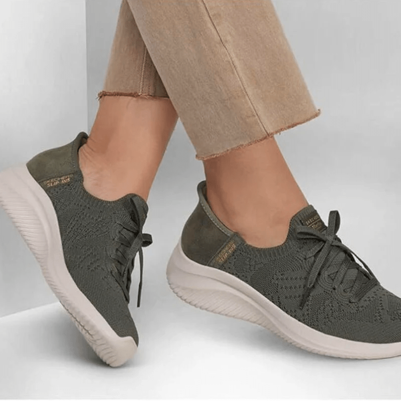 Skechers slip - in damesneaker - Oliven