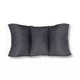 Coussin lombaire gris en fibre naturelle, vue de face, divisé en trois chambres pour un soutien uniforme