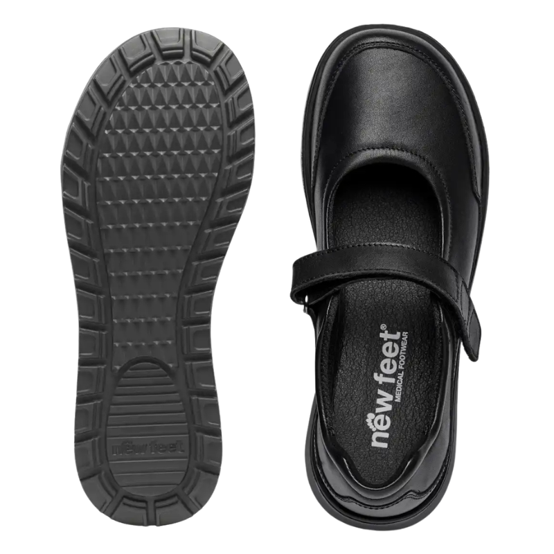 Ballerine New Feet à velcro - Noir