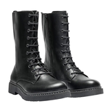 Botte avec 2 fermetures éclair, 110-Cuir lisse, noir
