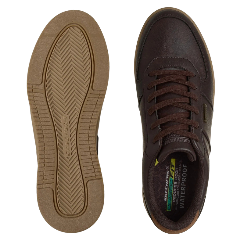 Baskets déperlantes Skechers pour homme – marron