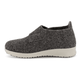 Chausson New Feet gris anthracite en laine, vue latérale sans la bride velcro