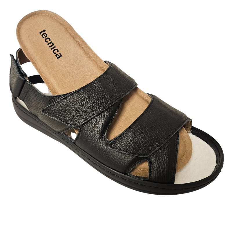 Sandale homme Tecnica à velcro – Noir