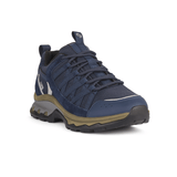 Sneaker d'extérieur bleu foncé Green Comfort pour femme, vue de face en angle, montrant lacets et bout robuste