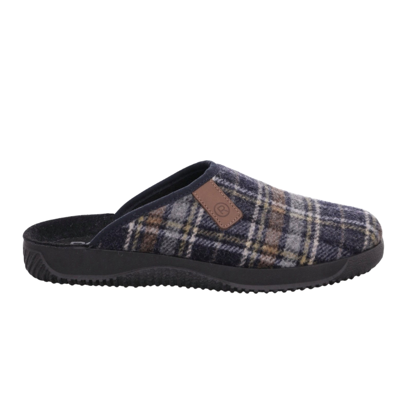 Rohde chaussons d’intérieur à carreaux pour homme - Bleu