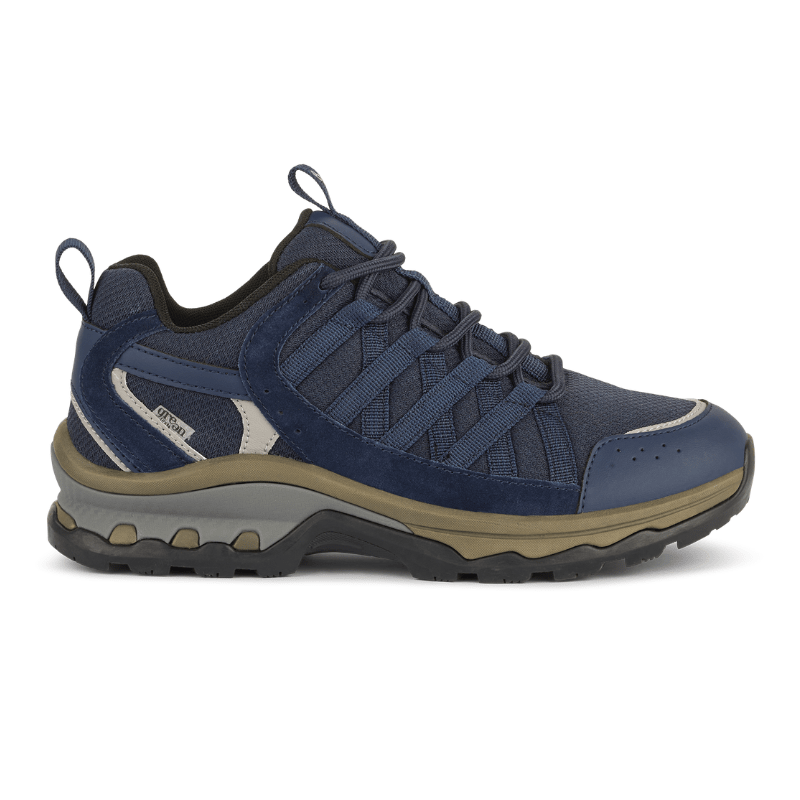 Sneaker d'extérieur bleu foncé Green Comfort pour femme, vue latérale, avec lacets et détails en mesh