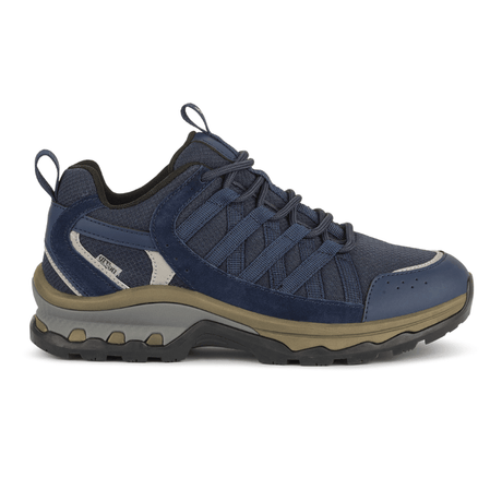 Sneaker d'extérieur bleu foncé Green Comfort pour femme, vue latérale, avec lacets et détails en mesh