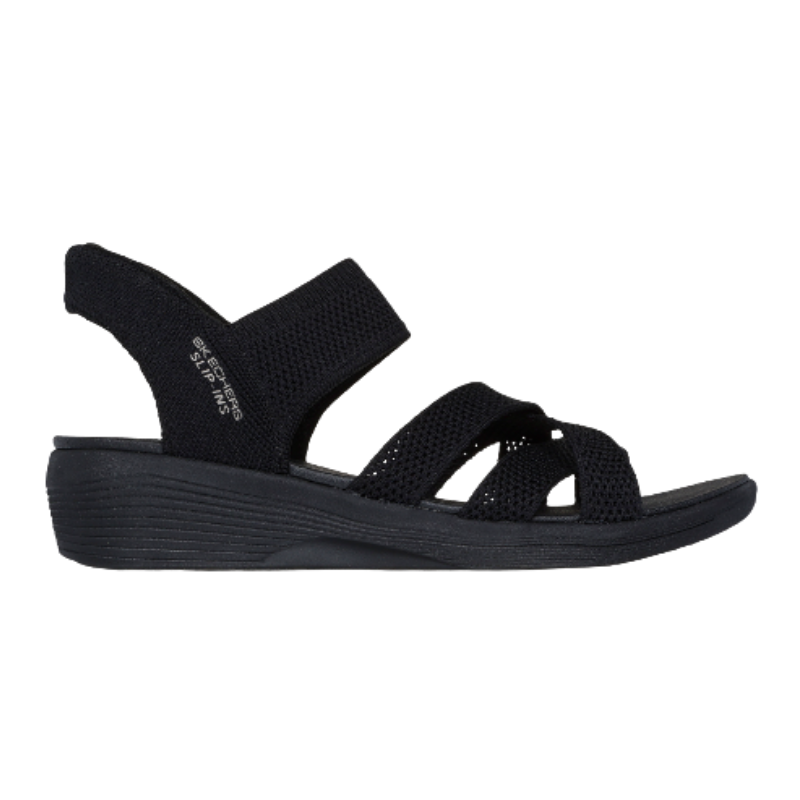 Skechers slip-in damesandal - Sort