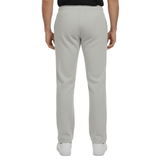Pantalon de jogging gris avec taille élastique et coutures discrètes, vu de dos sur une personne