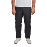 Vue de face d'un pantalon de loisirs Dobsom noir avec taille élastique et cordon de serrage