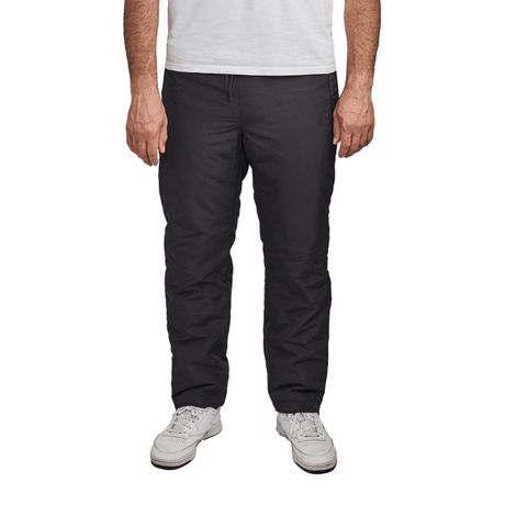 Vue de face d'un pantalon de loisirs Dobsom noir avec taille élastique et cordon de serrage