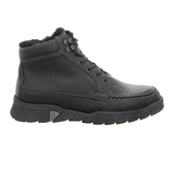 Botte homme Waldläufer noire en cuir nappa avec lacets et doublure chaude, vue de côté