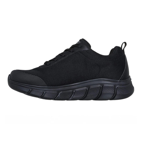 Sneaker homme Skechers noire classique avec lacets et semelle robuste, vue de côté