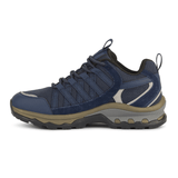 Chaussure d'extérieur droite bleu foncé Green Comfort pour femme, vue latérale, avec détails clairs au talon