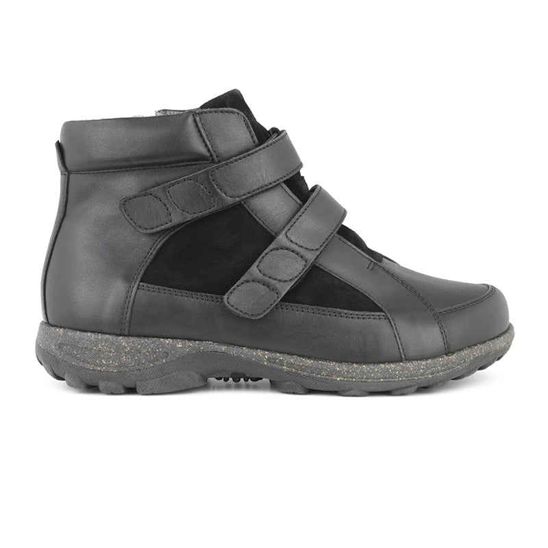 Black women's boot with velcro, New Feet