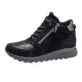 Women's Boot in Nubuck, Black, Waldläufer