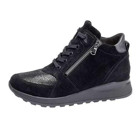 Women's Boot in Nubuck, Black, Waldläufer