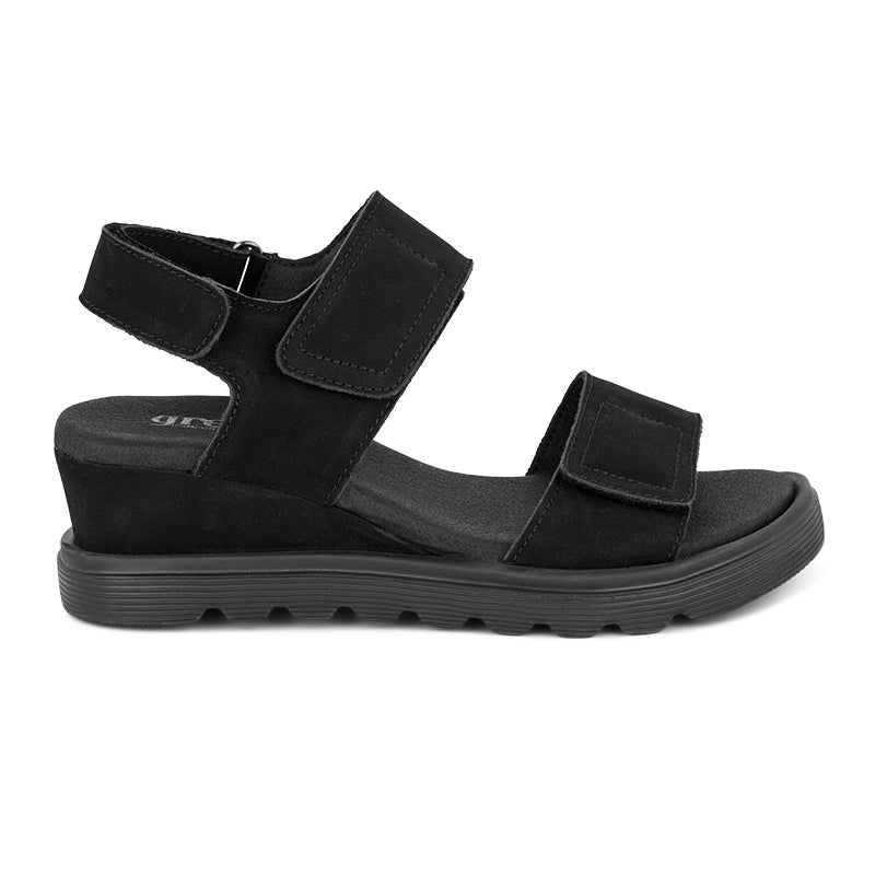 Green Comfort damesandal med hæl - Sort