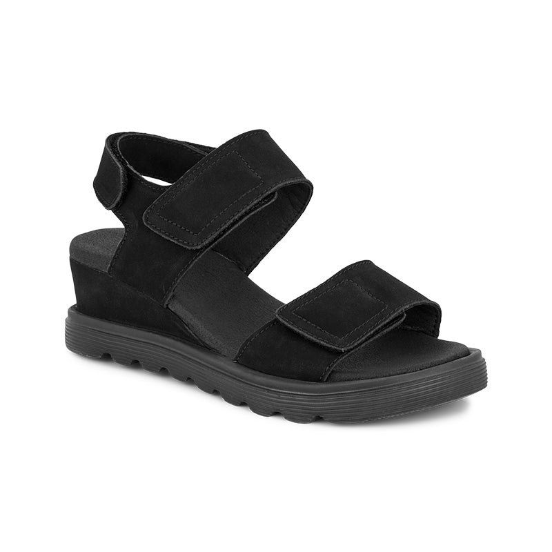 Green Comfort damesandal med hæl - Sort
