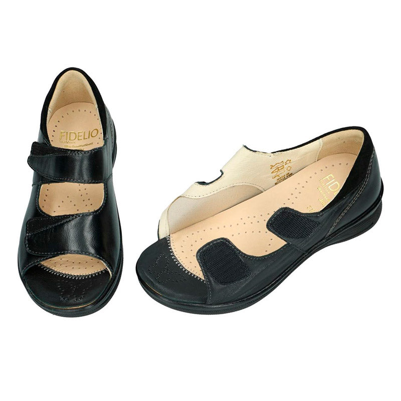 Sandale pour femmes avec contrefort, Noir, Fidelio