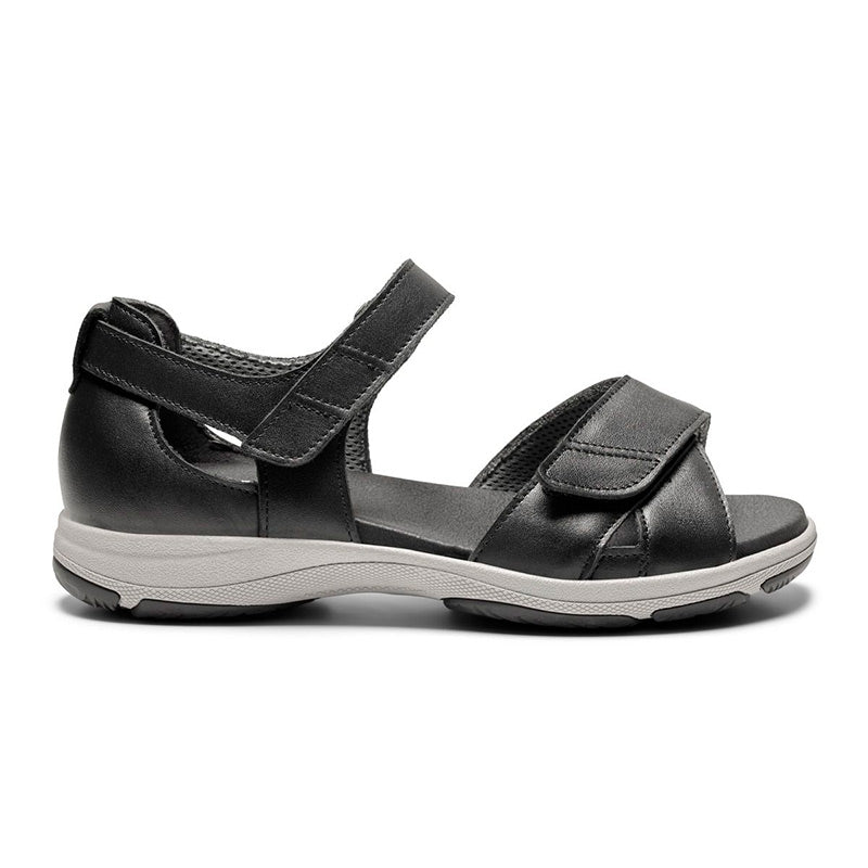New Feet damesandal i læder - Sort - Seniorshop