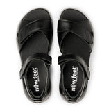 New Feet damesandal i læder - Sort - Seniorshop