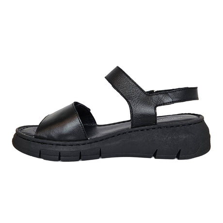 Women's Sandal with Wedge Heel, Black, Relaxshoe