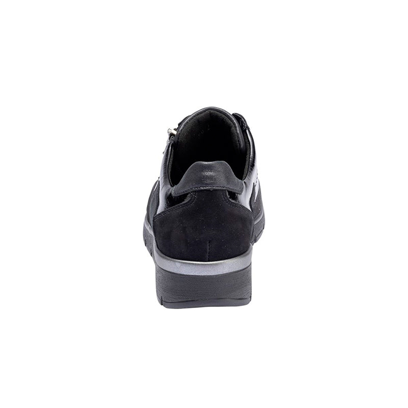 Women's Sneaker, Black with Print, Waldläufer