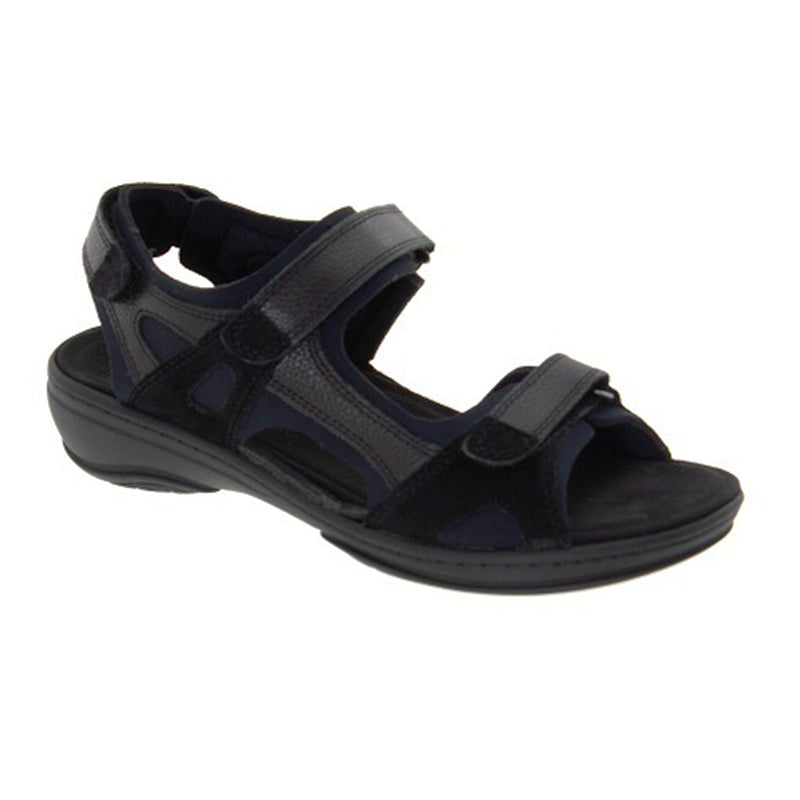 Women's sandal, Black leather, Fidelio