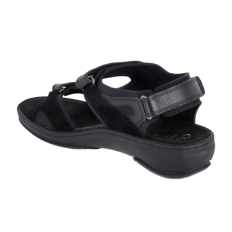 Women's sandal, Black leather, Fidelio