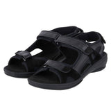 Women's sandal, Black leather, Fidelio