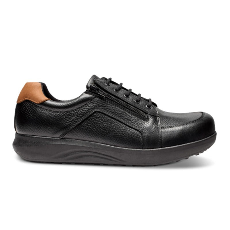 Wide men's shoes, Black leather, New Feet