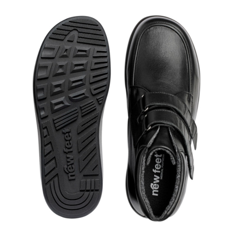 New Feet lav herrestøvle - Sort læder