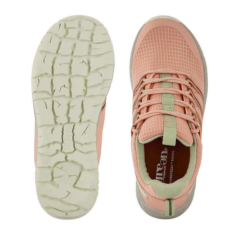 Women's Sneaker, Peach, Green Comfort