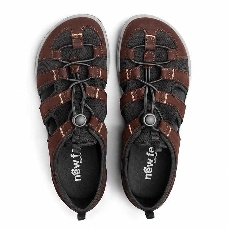 New Feet lukket herresandal - Brun