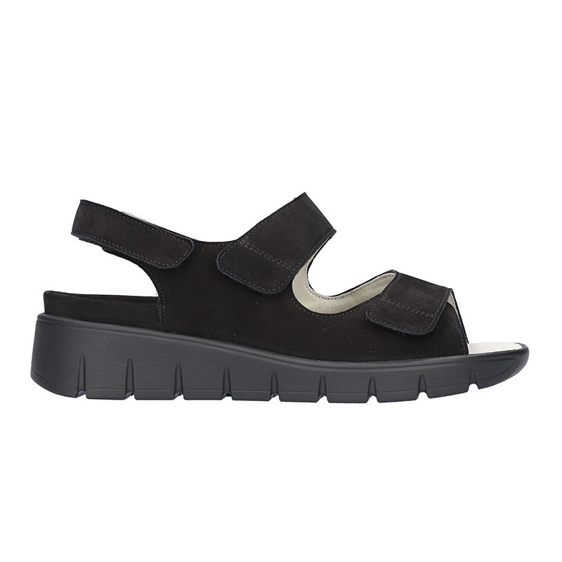 Waldläufer bred damesandal - Sort